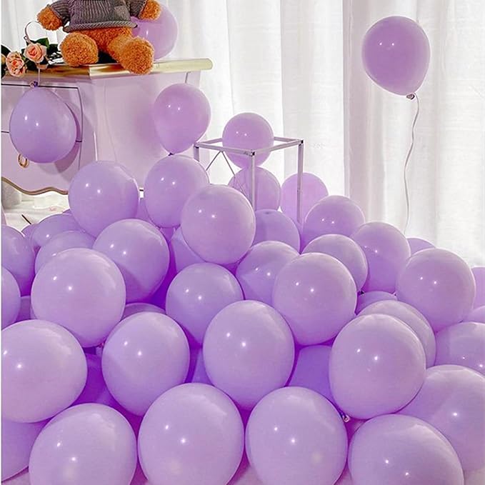5 inch Pastel Purple Party Balloons, 100 pcs Mini Macaron Purple Latex Balloons for Birthday Wedding Baby Shower Decorations(Pastel Purple)