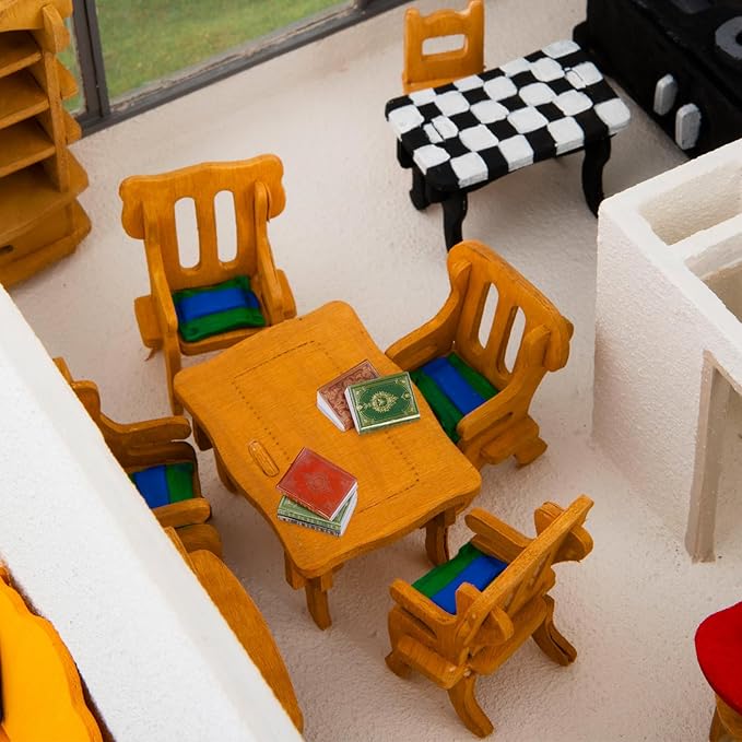 36 Pcs 1:12 Scale Miniatures Dollhouse Books and 1 White Wooden Bookcase,4 Floors Furniture Display Bookshelf Cabinet Mini Assorted Books,Dollhouse Decoration Accessories for Home Bedroom