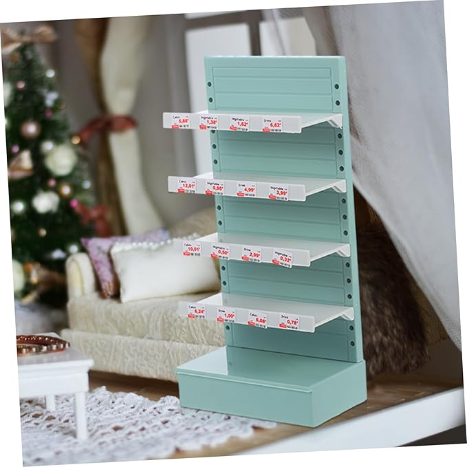 Milisten Mini House Rack Miniature Display Shelf for Dollhouse Decoration Material Toy Storage Organizer for Collecting Scene Setup Mini Supermarket Room Decor
