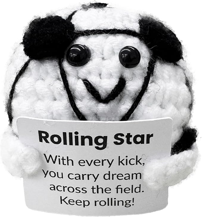 Fouliki Handmade Crochet Soccer for Soccer Lovers!Birthday Gift for Fans and Friends,Emotional Support Gifts for Soccers Enthusiast,Custom Gifts for Men and Women Ball Players