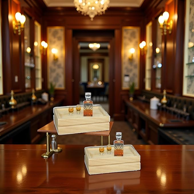 2 Set of Exquisite Mini Whiskey Wine Bottle Bar Model,1:12 Scale Dollhouse Miniature Accessories,Verisimilitude Mini Whiskey Wine Decoration Convenient and Nice,Décor Dollhouse Accessories（No Tray）