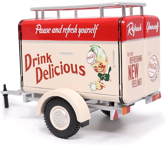 Travel Trailer Cream with Red Top Pause and Refresh Yourself Drink Delicious Coca-Cola 1/24 Diecast Model Car by Motor City Classics