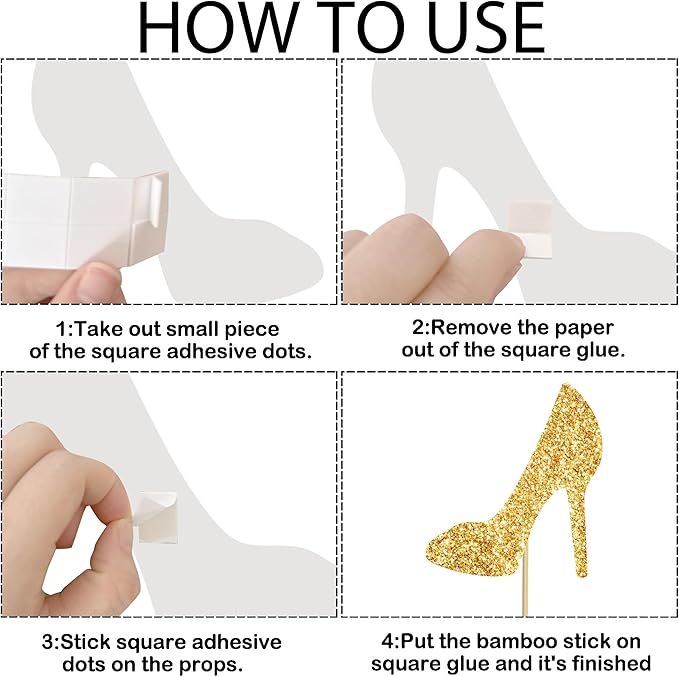 Glitter Gold High Heel Ccenterpiece Sticks Birthday Party Wedding Party Suppliesns 12PCS Stiletto Heels Table Toppers Shoes Table Decorations for Women Bachelorette Party Decor