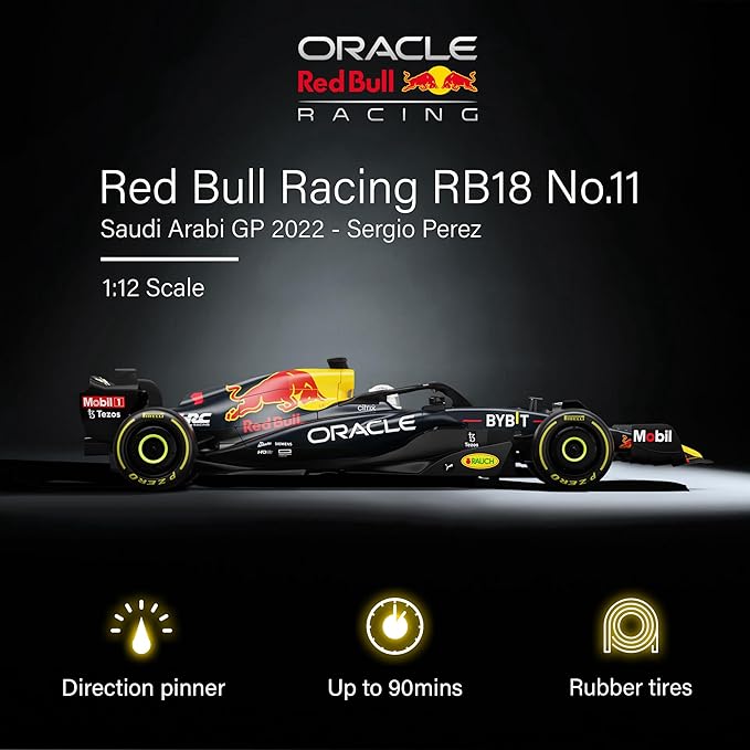 Voltz Toys Authentic Licensed 1:12 F1 RedBull Rb18 Remote Control Car - F1 Collection RC car Series for Kids and Adults - 2.4GHz RC Car for Gift (1:12 RedBull Rb18(NO.11))