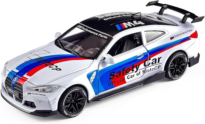 Toy Cars 1:32 M4 Diecast Cars - Light, Sound & Pull Back Function Model Cars- Zinc Alloy Car Model for Kids Who Love car Mechanics & Collecting Exotic Sports Car Toys (White)