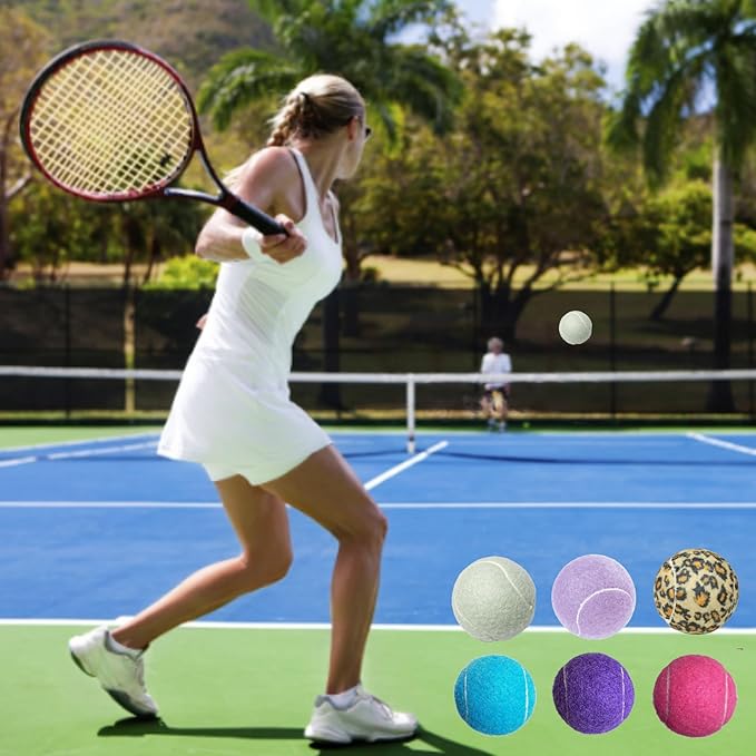 QF ENTHUSY Pink Tennis Balls, 3 Pack Colored Tennis, Suitable for Beginner, Training, Matches & Practice Sessions