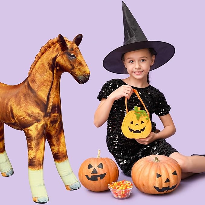 Jet Creations 38" L, Inflatable Horse Toys, Golden Brown Blow-Up Horse Toy Figure for Decoration or Play, Livestock Theme Party, Birthday, VBS, Photo Prop, Thanksgiving, Christmas Winter