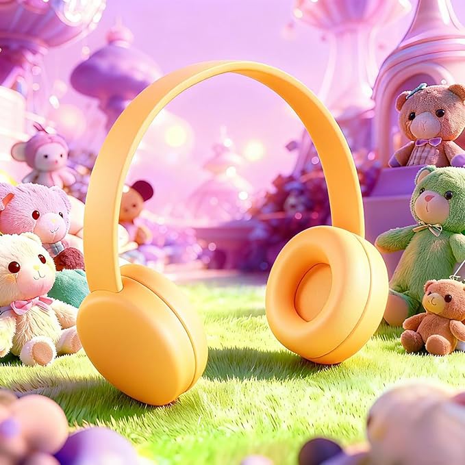 Olyre Doll Headphones for Dolls, Fits 17cm(6.69") Height Trendy Dolls or 1/6 BJDs, Miniature Headset Costume/Clothing Accessory (Doll Not Included) (Orange)
