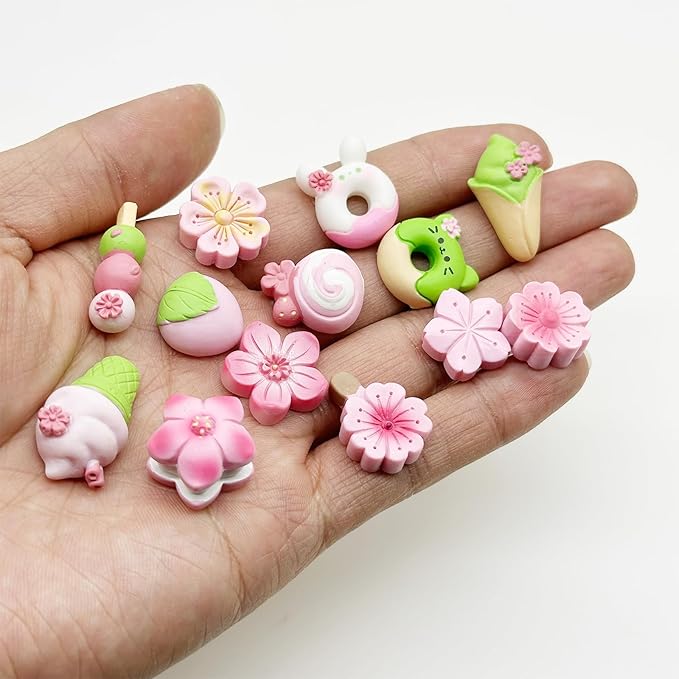 Cayway 13 PCS Mini Resin Flowers, Micro Landscape Miniature Flower, Mini Accessories Flowers for DIY Art Crafts, Zen Garden, Micro Landscaping Decoration