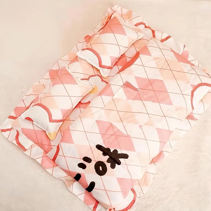 Double Sleeping Bed for 17cm (6.7in) Dolls - Cute Anime Theme, Perfect for Dollhouse Furniture Accessories - Ideal Gift for Doll Collectors