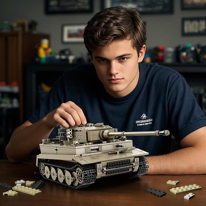 Reobrix Tiger I Tank Building Block Set for Adult,WW2 Military German Tank Model Set,World of Tanks Authorized Products 77031,Army Toys Building Kit,Ideal Gift for Boys Age 14+,1138 PCS