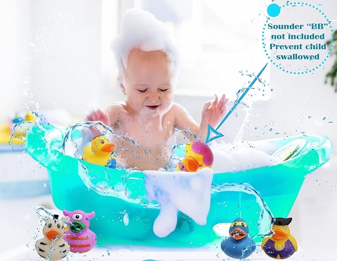 Assortment Rubber Duck Toy Duckies for Kids, Bath Birthday Gifts Baby Showers Classroom Incentives, Summer Beach and Pool Activity, 2" (50-Pack)