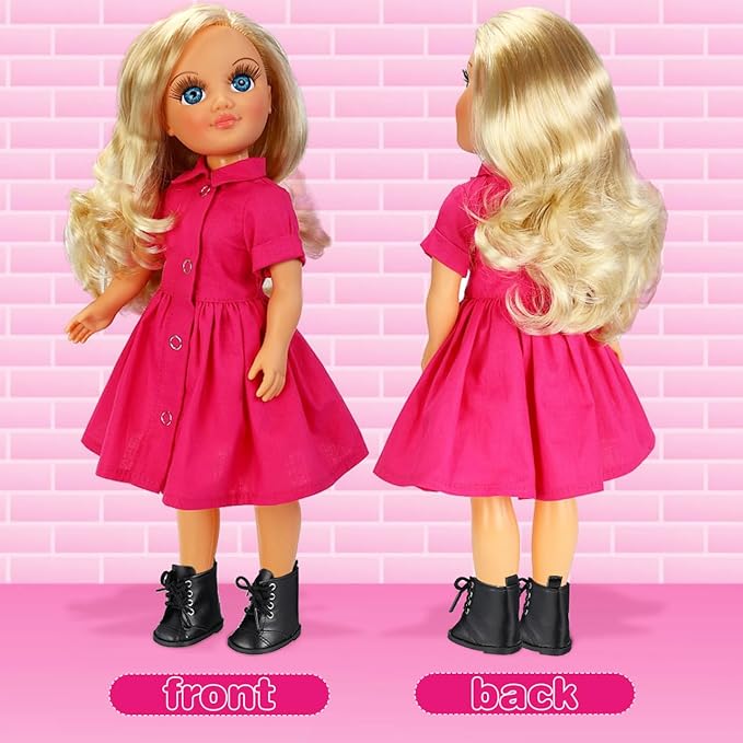 Vaguelly Doll Boots High Top Boots Dolls Shoes Doll Snow Miniature Clothing Accessory Mini Shoes Model 18-inch Black