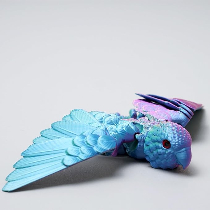 3D Printed Flexible Parrot Model,Bird with Wing,Movable Joints,Home Office Decor,Interesting Toys for Autism/ADHD,Festival Gifts toco,Fidget Toys, Executive Desk Animals Toy (Colorful 4)