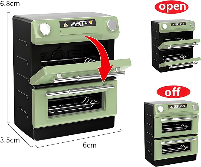 Miniature Can Open Door Double Oven Model – 1:12 Scale Creative Kitchen Appliance, DIY Micro Scene Cooking Cabinet for Dollhouse Furniture, Life Scene Display, Collector & Craft Enthusiast Décor（ A ）