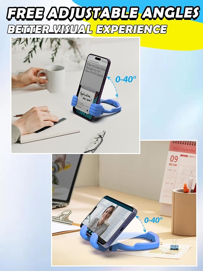 Stocking Stuffers Gifts for Teens Boys Girls Cell Phone Stand: Upgrade for Men Adults Kids Adjustable Lazy Thumbs Up Phone Holder for Desk Cool Gadgets Fun Gifts Ideas for Him Wife