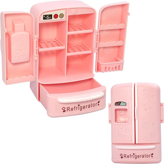 Mini Dollhouse Fridge Miniature Dollhouse Refrigerator Mini Fridge Toy Mini Toy Refrigerator Kids Play Kitchen Furniture Toy Set
