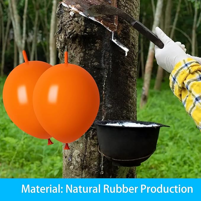 ADIDO EVA Link Balloons 6 Inch Orange Latex Quick Linkale Balloon 80 Pcs for Birthday, Halloween, Christmas, Party Festival Decorations