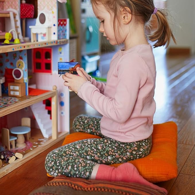 DOITOOL Miniature Tv Dollhouse Accessory 1/12 Scale Mini Television Decoration with Simulated LCD Screen for Tiny House Scenes and Dollhouse Furnishing
