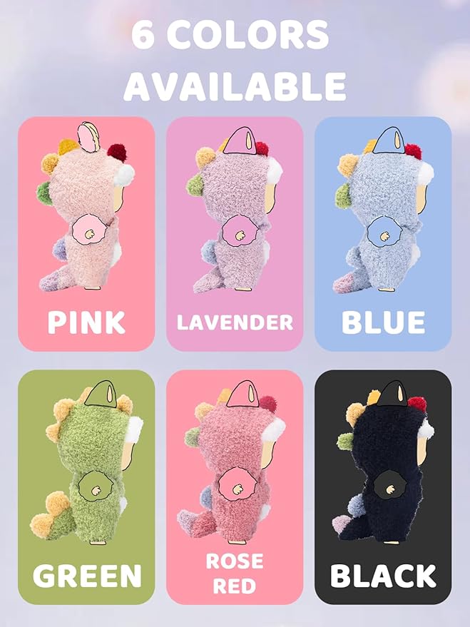 17cm (6.7inch) Doll Clothes, Outfits for Clothes Set, Dino Dolls Keychain Accessories, Faking Animal Style Outfit Jumpsuit Dinosaur Costume for Dolls (Light Pink) (Doll Not Included)