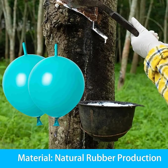 ADIDO EVA Link Balloons Teal Blue 6 Inch Latex Quick Linkale Balloon 80 Pcs for Birthday, Halloween, Christmas, Party Festival Decorations