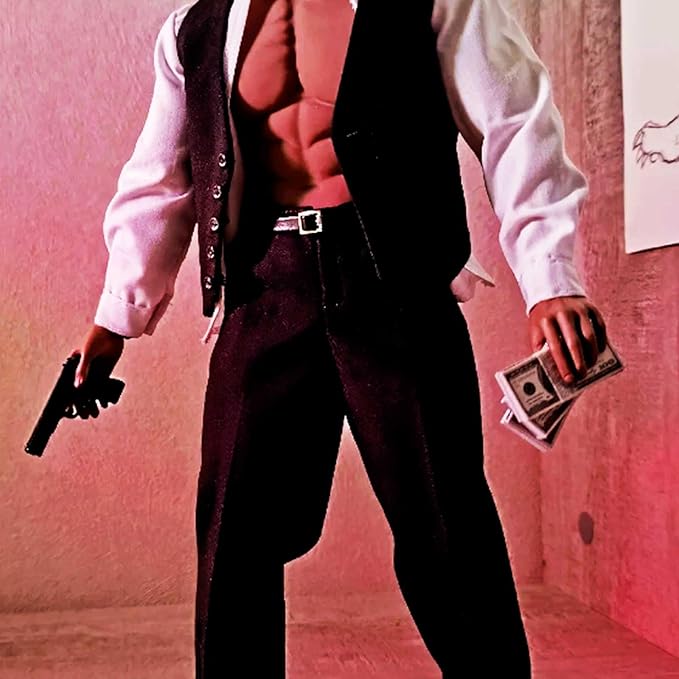 FTYHXP 1 Set Miniature Things 1/12 Scale Dollhouse Accessories Miniature Money Mini Gun Mini Wine Bottle Model for Tiny Doll House Accessories,Action Figure Props,DIY Craft Projects.Tiny Collectibles