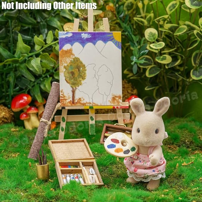 Odoria 1/12 Miniature Paint Easel Set Dollhouse Decoration Accessories