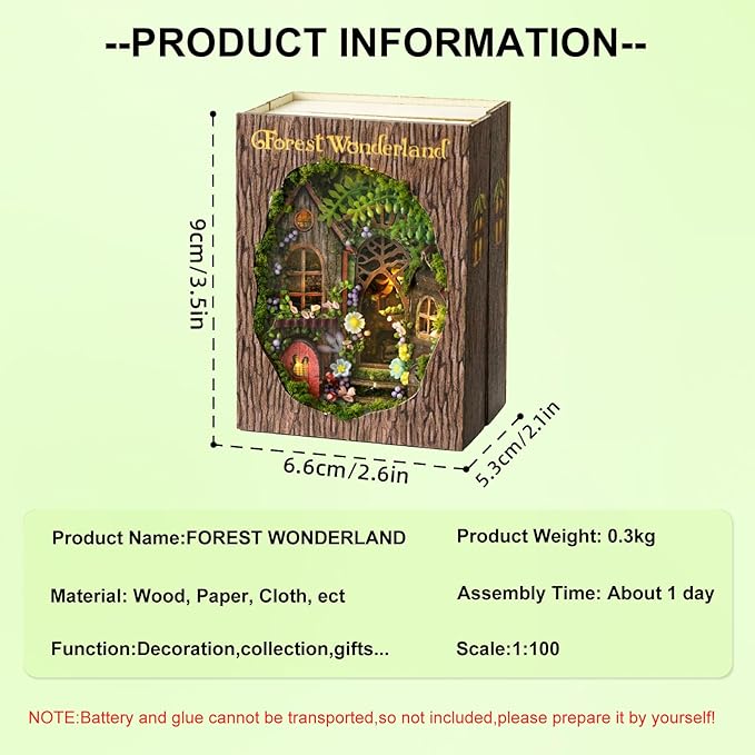 DIY Miniature House Kit, CUTEROOM Mini House Kit for Adult to Build, Wooden Dollhouse Making Kit with Furniture, Christmas Birthday Gifts (Forest Wonderland)