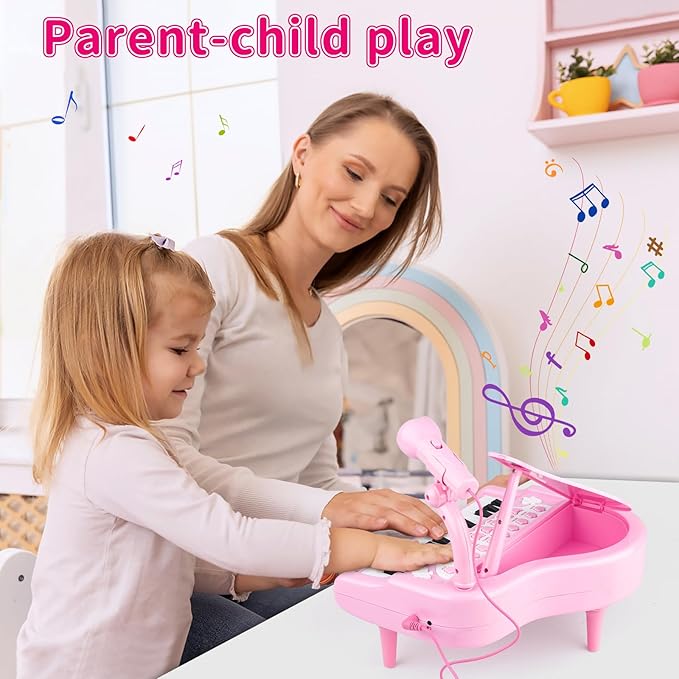 Amy&Benton Piano Music Toy Baby for Toddlers Pink for Girls 1-3 Girl First Birthday Gift for 1 2 3 Years Old Girl 1st Birthday Toy Presents for 1 2 3+ Kids Gift