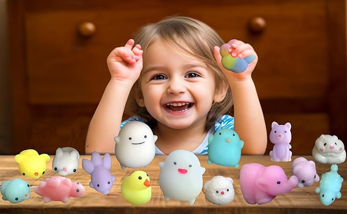 Bulk Squeeze Classroom Students Prize,Goodie Bag Stuffers, Mini Squishy Holiday Rewards Party Favors (30 Animal)