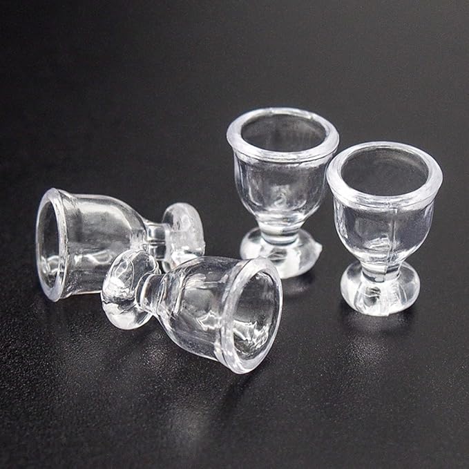 Odoria 1/12 Miniature Empty Wine Glasses 4Pcs Dollhouse Decoration Accessories, A
