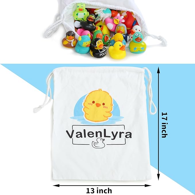100 Pack Rubber Duck for Jeeps Ducking - 2" Bulk Floater Duck for Kids - Baby Bath Toy Assortment with Bag - Party Favors, Bath Time, Birthdays, and More (100 Varieties)