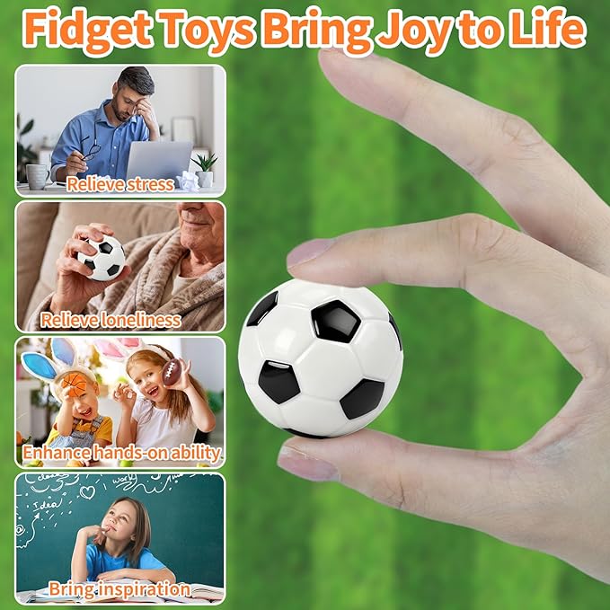 36 Pcs Mini Foam Sports Balls for Kids Adults Party Favors,Small Stress Balls Basketball Football Soccer Balls Bulk Toys Goodie Bag Stuffers Classroom Prizes Party Decorations