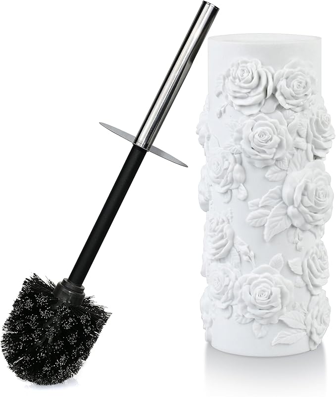 Indecor Home Toilet Brush and Holder Set for Bathroom, Stylish and Durable Cleaning Tool with Modern Design, Compact for Efficient Cleaning
