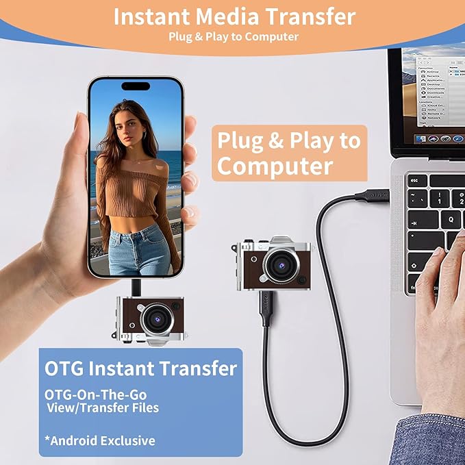 LENANE Mini Keychain Camera - 2K FHD Tiny Retro Digital Camera with 32GB Card, 1.47" Screen & OTG Adapter, Vintage Compact Micro Pocket Camera for Kids,Travel,Party (Brown)