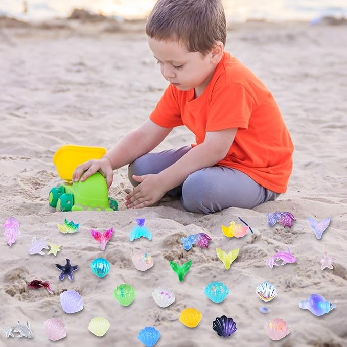 200 Pcs Mini Resin Ocean Animals Miniature Plastic Fish Aquarium Decorations Tiny Sea Animal Variety Figurines to Hide for DIY Crafts Fairy Garden Dollhouse Micro Landscaping Fish Tank