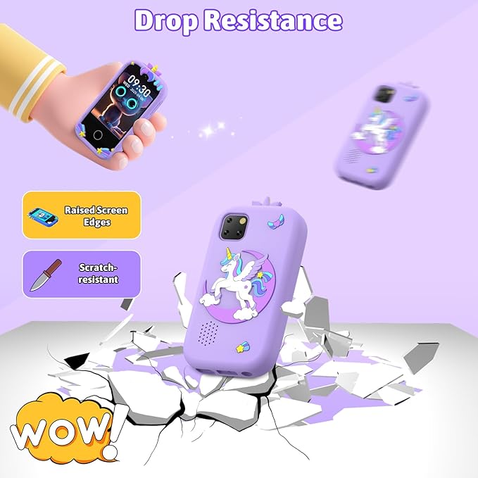 BEBESIRI Kids Camera Mini Smartphone Toy for Girls, 2.8" Touch Screen, 22 Learning Games, Dual Camera, Music Player, 32GB Card | Educational Gift for Christmas & Birthday (Lavender)