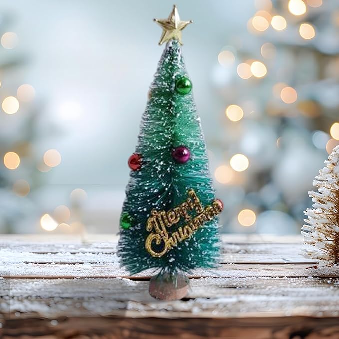 Miniature Christmas Tree 4.9in, 1/12 Scale Realistic Dollhouse Christmas Tree Desktop Ornaments, Dollhouse Accessories Miniatures 1 12 Scale Accessories