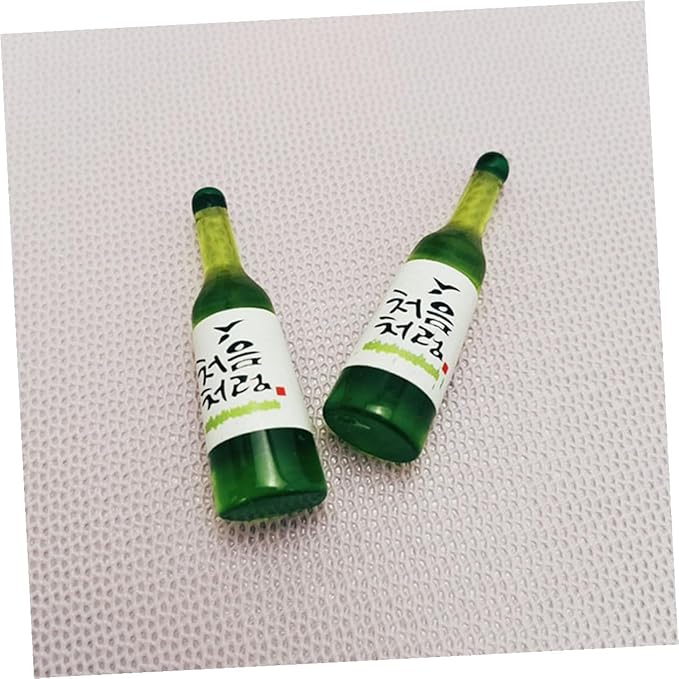 ifundom 12pcs Mini Korean Rice Wine Bottle Models Miniature Bottles for Dollhouse Kitchen Scale Diorama Decor Accessories