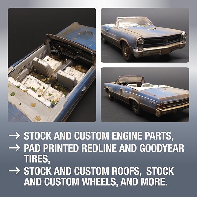 AMT 1965 Pontiac GTO 2T 1/25th Scale Model Kit, White (AMT1191M)
