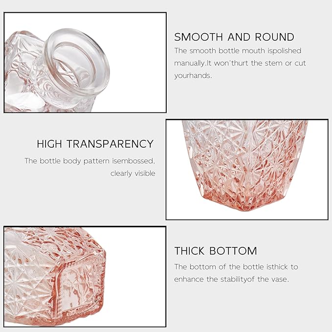 Glass Bud Vase Set of 30, Small Flower Vases, Glass Vases for Centerpieces, Vintage Home Table Decorations Bud Vases (30 Pcs, Amber)