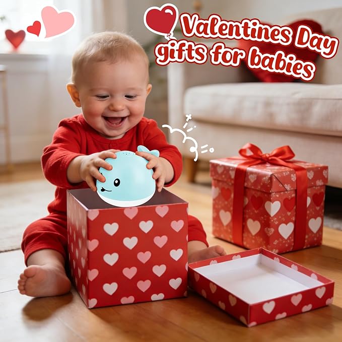Gigilli Baby Bath Toys, Bath Toys for Kids Ages 1-3, 1 2 3 Year Boy Girl Valentines Gifts for Babies 6-12-18 Months, Light Up Whale Bath Toy Sprinkler Toddler Birthday Bathtub Fountain Pool Water Toy