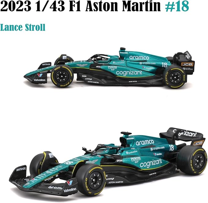 Bburag 2023 1/43 New F1 Team AMR23#18 Stroll Formula One for Aston Martin 1:43 AM23#18 Alloy F1 Adult Model Car DieCast Collectible