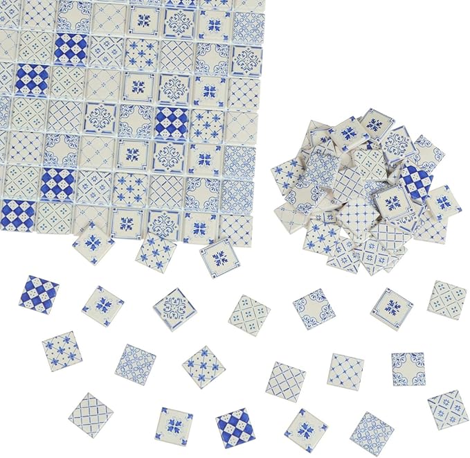 150 pcs, Dollhouse Flooring, 1:12 Scale Doll House Tiles, Miniature Checkerboard Floor, REDUCIO! (Timeless Porcelain)