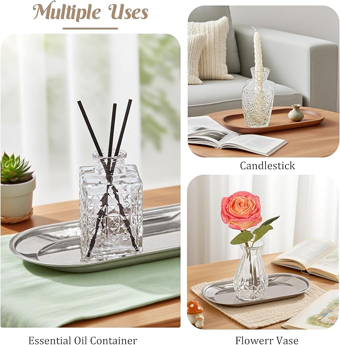 24Pcs Glass Bud Vase Set,Small Flower Vase for Tables Centerpieces Decor, Mini Vintage Clear Vase for Home,Wedding,Party Decorations