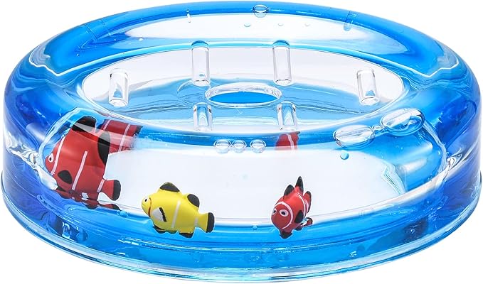 Locco Decor 4 Piece Acrylic Liquid 4D Floating Motion Bathroom Vanity Accessory Set Garden Theme Leaf Toothbrush Holder, Tumbler, Soap Dispenser, Soap Dish