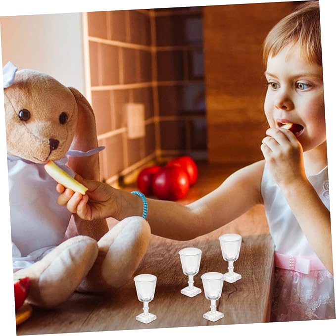 Milisten 2sets Miniature House Accessories Mini Wine Glasses for Kids Break-Resistant Miniature Cups Mini Decor for Dollhouse Kids 20pcs*2