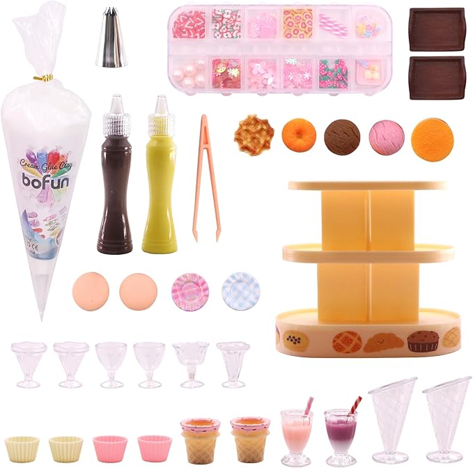 BoFUN DIY No-Bake Miniature Food Craft Kit - 1/12 Scale Dollhouse Kitchen Accessories, Hobby Craft Set for Teens Adults Ages 12+, Creative Art Project & Birthday Christmas Gift (Baking)