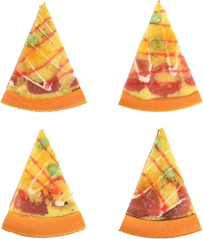 Luckforest Artificial Pizza Slices, 4 Pcs Fake Pizza Slices Models Simulation Realistic Bread Food Models for Home Kitchen Bread Shop Display Photography Props