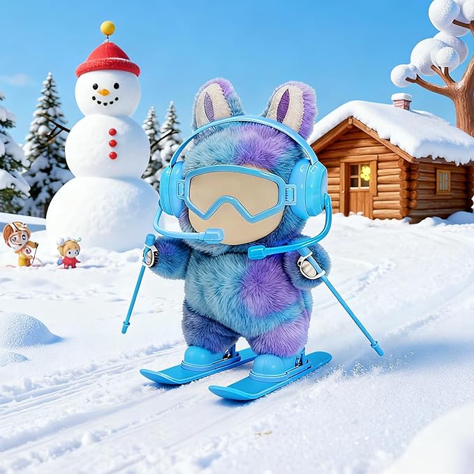 Jreiiolk 2026 New 8-Piece Ski & Snowboard Set for 17cm Dolls - Blue Winter Sports Gear with Goggles, Boots & Poles - Compatible with Fashion Dolls Accessories